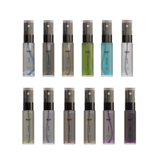 Decoy 12 mini perfume bottles 5ml travel size sampler collection
