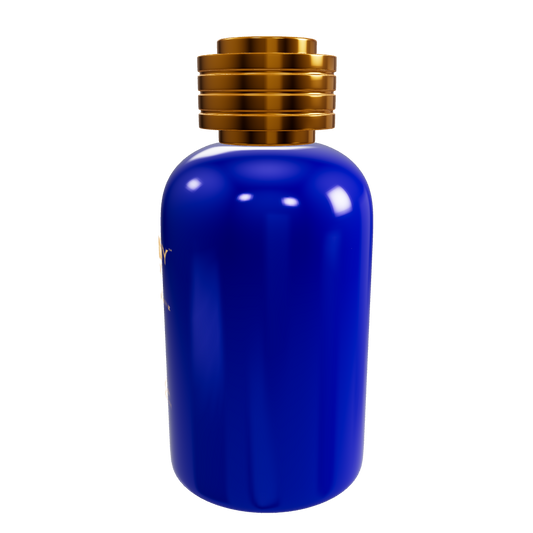 3D mock up of decoy luxury blue zephyr perfume men 50ml bottle front