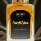 Decoy Oud Al Zahra alcohol-free attar bottle on a dark background