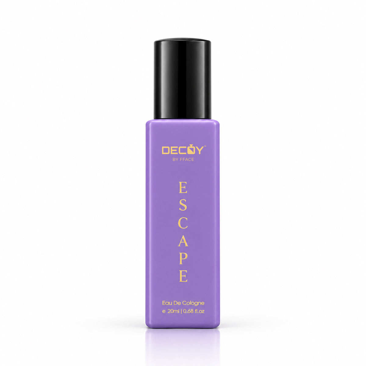 Decoy Escape 20ml Eau de Cologne purple bottle on a white background