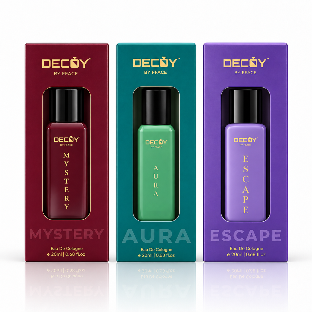 Decoy Eau de Cologne Perfume Set 3 x 20ml | Escape, Aura & Mystery