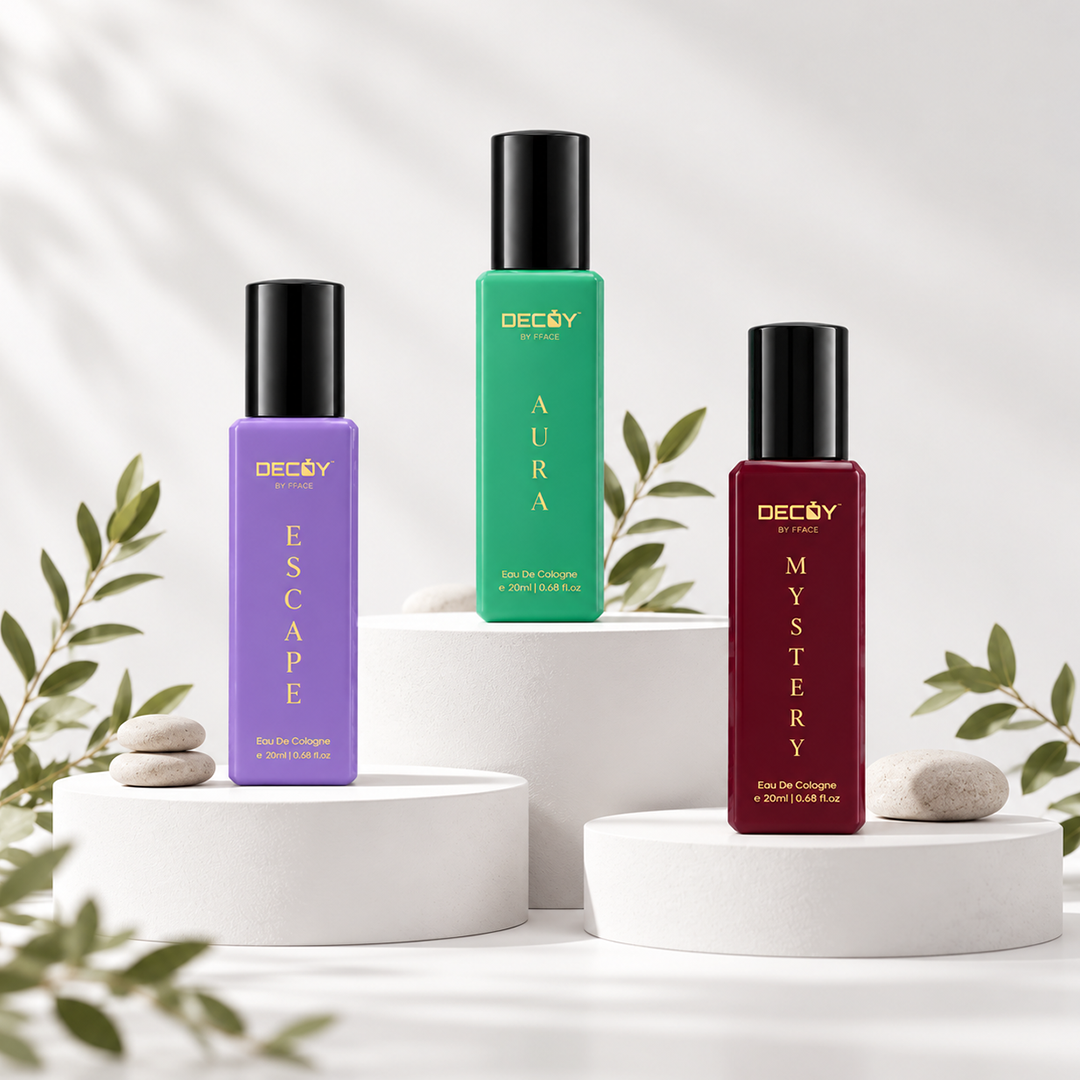 Decoy Eau de Cologne Perfume Set 3 x 20ml | Escape, Aura & Mystery