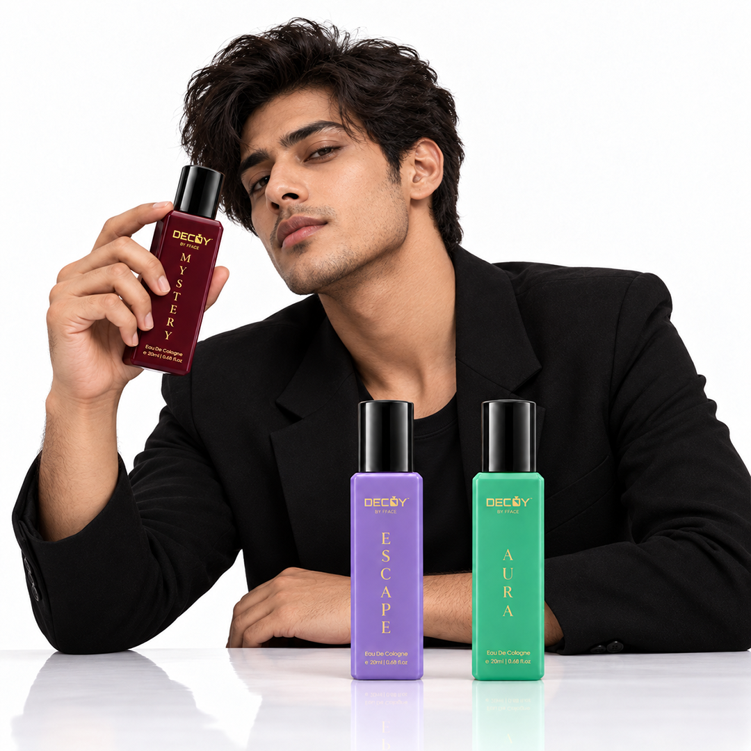 Decoy Eau de Cologne Perfume Set 3 x 20ml | Escape, Aura & Mystery