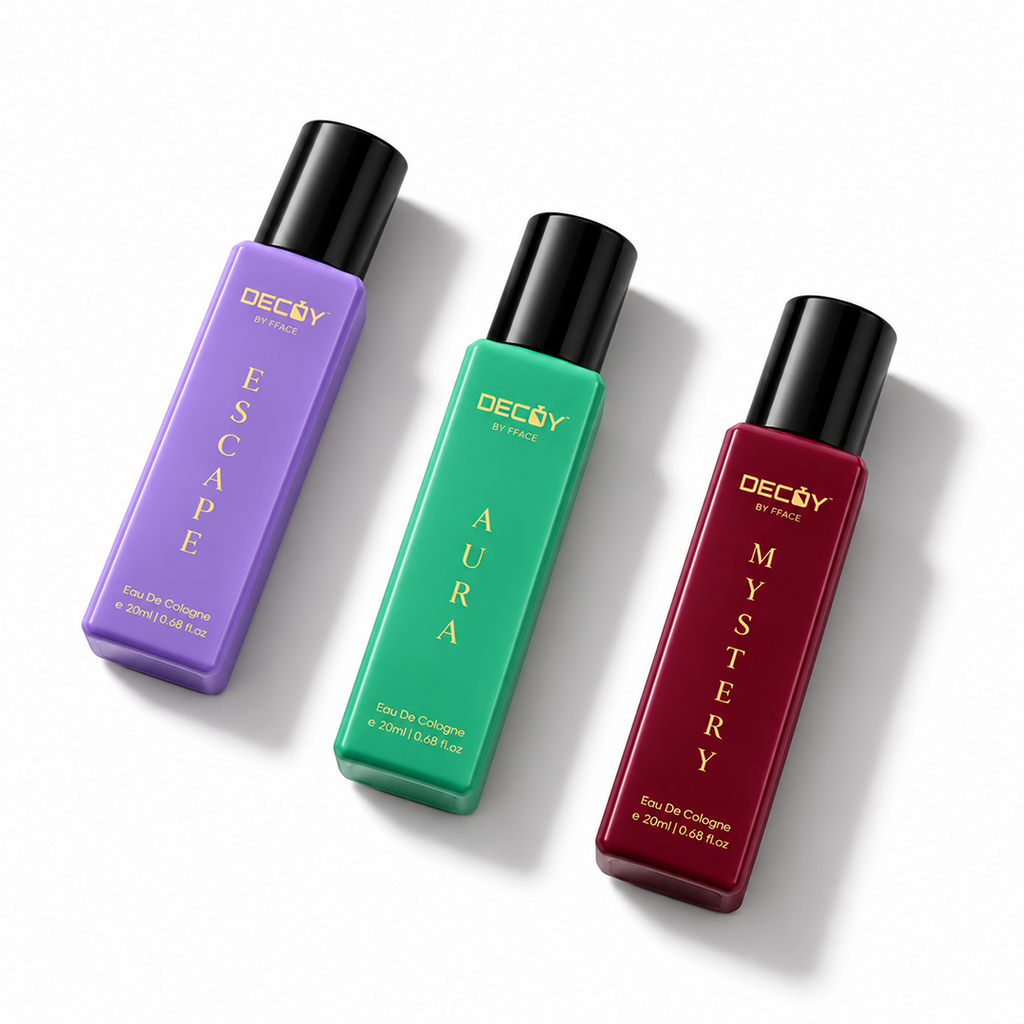 Decoy Eau de Cologne Perfume Set 3 x 20ml | Escape, Aura & Mystery