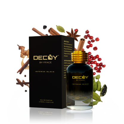 Decoy Luxury Intense Black True EDP Perfume for Men (100 ML) - 15% Oil Concentration | 8+ Hrs Long Lasting