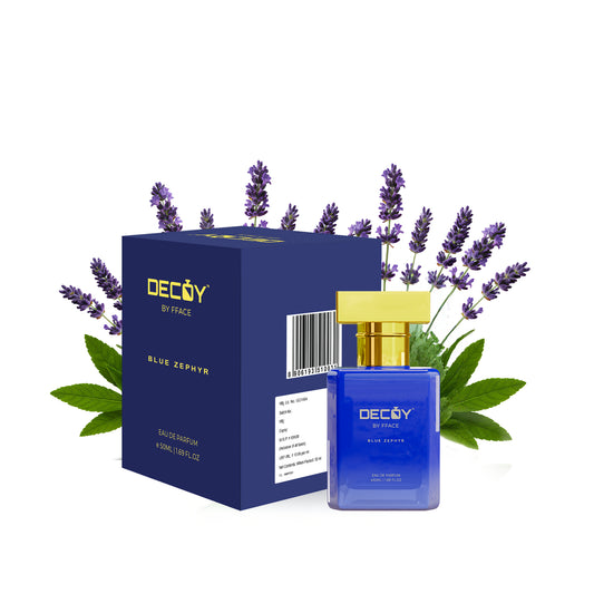 Decoy Luxury Blue Zephyr True EDP Perfume for Men (50 ML) - 15% Oil Concentration | 8+ Hrs Long Lasting