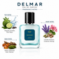 DECOY Delmar Eau de Parfum bottle with fragrance notes displayed on a white background