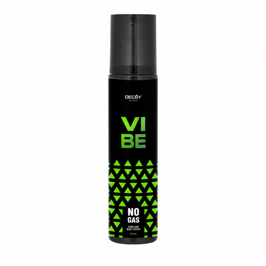 Deodorant spray bottle with black and green design on a white background