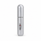 Silver cylindrical perfume bottle with 'Decoy by Face' branding on a white background