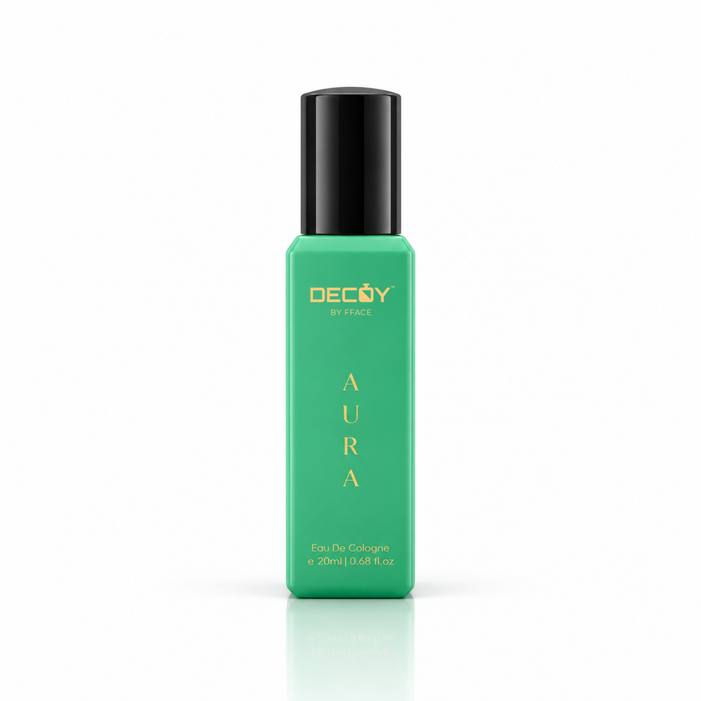 Decoy Aura bottle with lavender, sage, cedar and lily of the valley