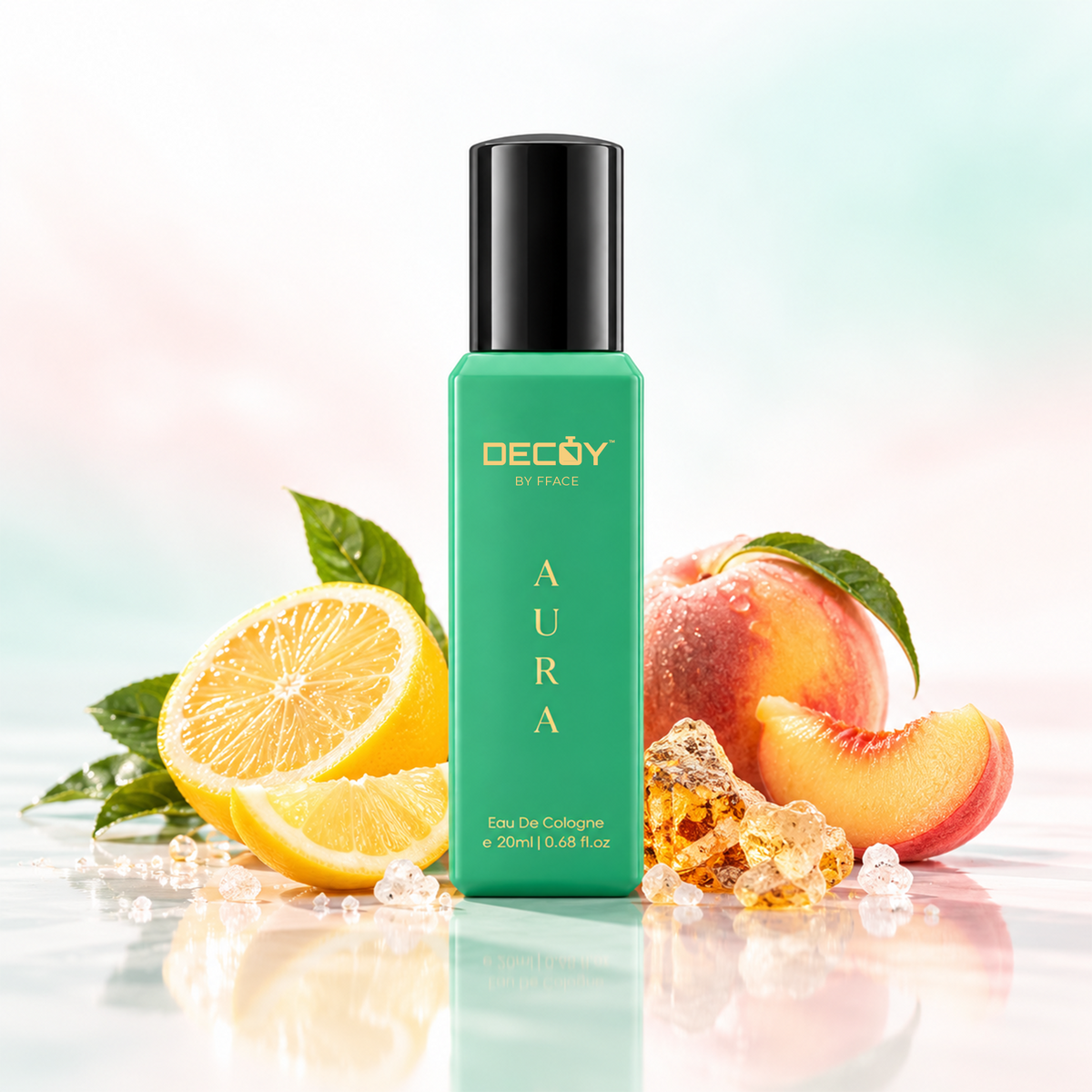 Decoy Aura bottle with oakmoss and vanilla