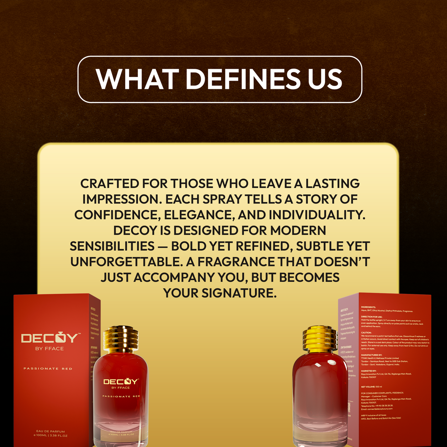 Decoy Luxury Passionate Red True EDP Perfume for Women (100 ML) | 15% Oil Concentration