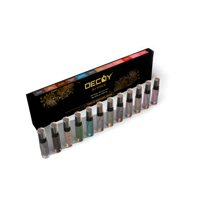 Decoy 12 in 1 discovery set luxury perfume gift pack open box with mini bottles