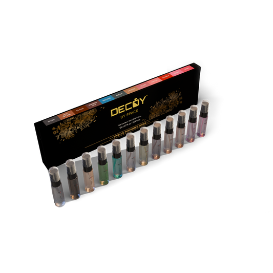Decoy 12 in 1 discovery set luxury perfume gift pack open box with mini bottles