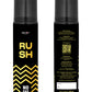 Two black and yellow Decoy Rush body spray bottles on a white background