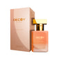 Decoy Peachy Sass 50ml travel perfume bottle and box peach packaging floral fruity scent