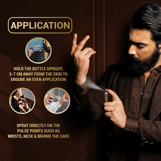 How to apply Decoy Flamore 25ml travel perfume on pulse points for long lasting scent