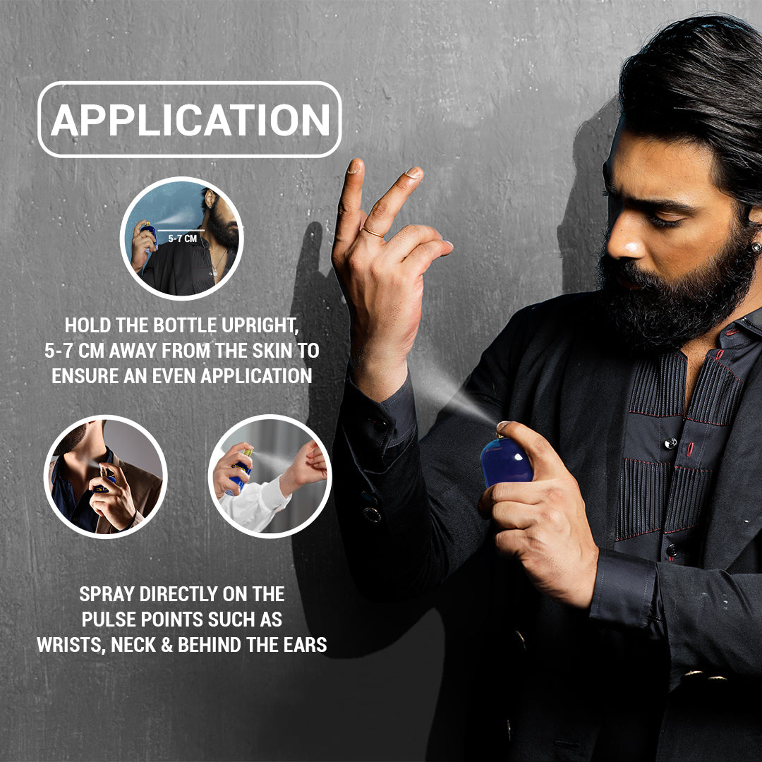 How to apply Decoy Intense Black 100ml perfume on pulse points for long lasting scent