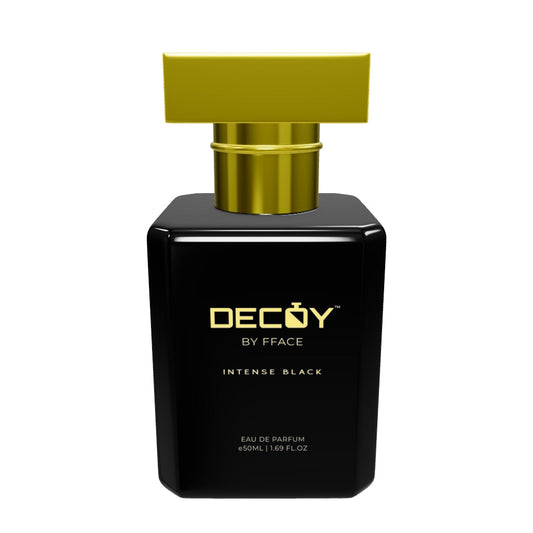 Decoy by FFACE Intense Black Eau De Parfum | 50 ML | Spicy & Woody Unisex Fragrance with Bergamot, Amber, Patchouli, Musk & Vanilla | Long-Lasting Perfume for Men & Women | Luxury Gift Perfume