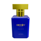 3d Mock up of decoy luxury blue zephyr perfume men 50ml bottle front